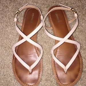 Express sandals flat strappy 7 gently worn